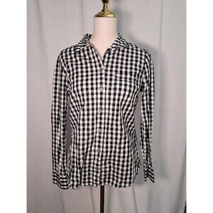 J. Crew Black and White Checkered Button Down Shirt